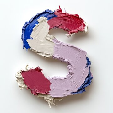 Colorful spray-painted letter S on a white background showcasing vibrant hues and creative expression through urban art techniques