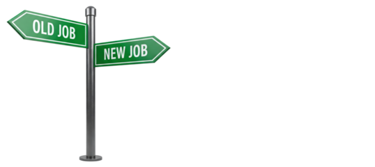 Old Vs New Job Career, Work, Employment, Opportunity, Street Signs, life changing choice direction, transparent white backround, PNG file graphic resource