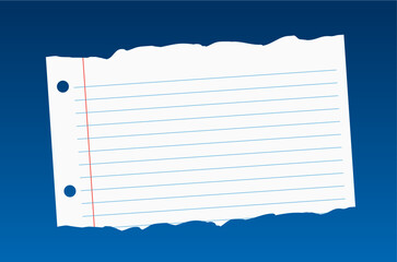 vector illustration of blank ripped note paper