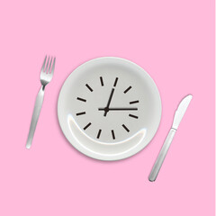 plate clock with fork and knife