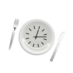 plate clock with fork and knife