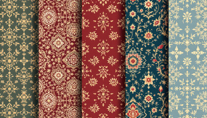 Elegant Damask Seamless Pattern Collection