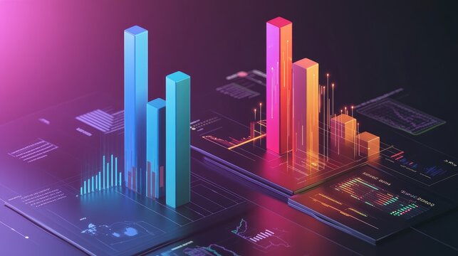 A side-by-side comparison of two D bar charts, illustrating different financial performance metrics, with annotations highlighting key differences, perfect for presentations or reports.