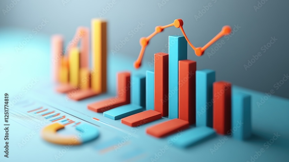 Poster a side-by-side comparison of two d bar charts, illustrating different financial performance metrics,