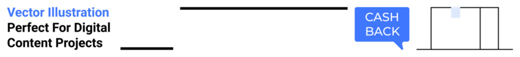 Blue speech bubble with Cash Back text conveying rewards or savings concept. Simple, modern layout. Ideal for finance, e-commerce, rewards programs, user notification, UIUX design, digital marketing