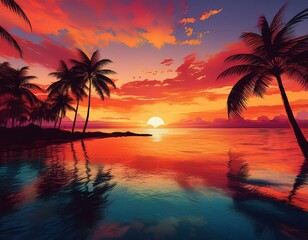 Sonnenuntergang am Strand