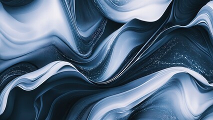 Naklejka premium Abstract Blue and White Fluid Patterns in Motion