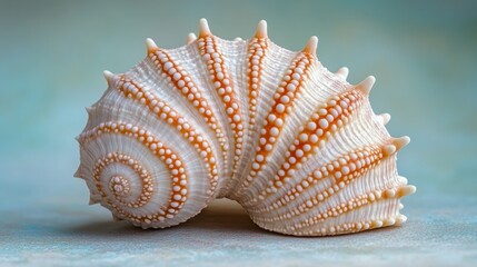 Obraz premium Seashell spiral detail ocean textured background nature photography