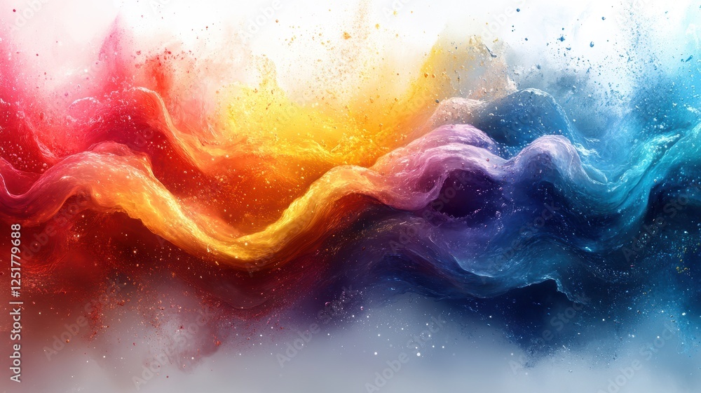 Aufkleber abstract colorful waves of paint create a vibrant, dynamic visual effect.
