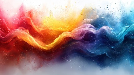 Fototapeta premium Abstract colorful waves of paint create a vibrant, dynamic visual effect.