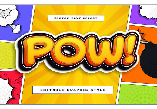 Colorful Comic Font Vibrant 3D Editable Text Effect 