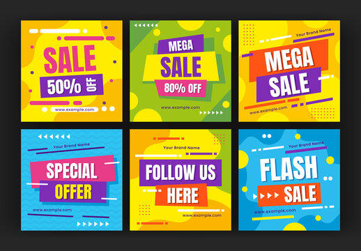 Colorful Sale Promotion Social Media Template Pack