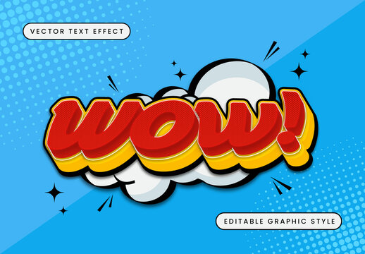 Blue And Yellow Comic Font Bold Retro Text Effect