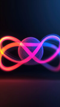 vibrant abstract design featuring colorful swirling lines and central sphere, evoking sense of
