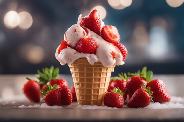 Sweet and Creamy Strawberry Ice Cream: The Ultimate Summer Dessert for Hot Days | Generative AI