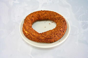 Turkish pastry product , tasty pogaca, acma . Simit, gevrek. Turkish Pastries; peynirli, patatesli, kasarli pogaca, sosili acma, dereotlu pogaca,  borek, acma, ay coregi at patisserie showcase.