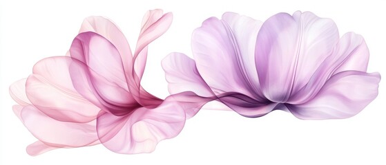 Delicate watercolor flowers in soft pastel hues, showcasing elegance and beauty