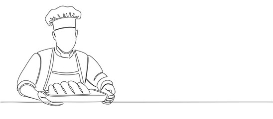 Bakers line art style vector illustration