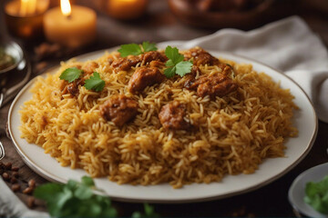 Delicious Plate of Biryani, A Perfect Blend of Spices and Rice | Generative AI