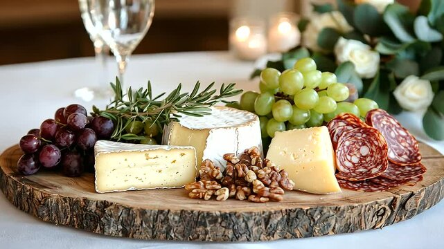 Charcuterie Board with Gourmet Cheeses and Cured Meats