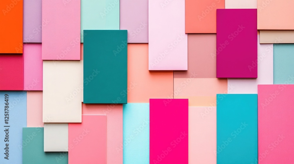 Aufkleber a minimalist color palette arranged in a grid with swatches and complementary tones