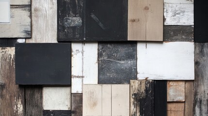 A mix of reclaimed wood boards with varying textures and aged grain patterns