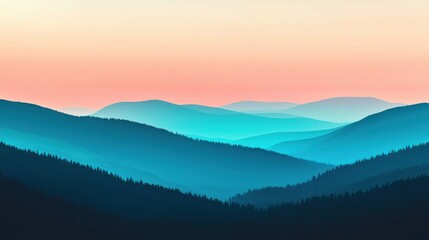 Obraz premium Breathtaking sunset over rolling hills mountain range landscape photography tranquil environment wide angle view nature's beauty