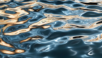 Holographic Chrome Waves: Abstract Liquid Ripples and Surface Reflections AI Generated