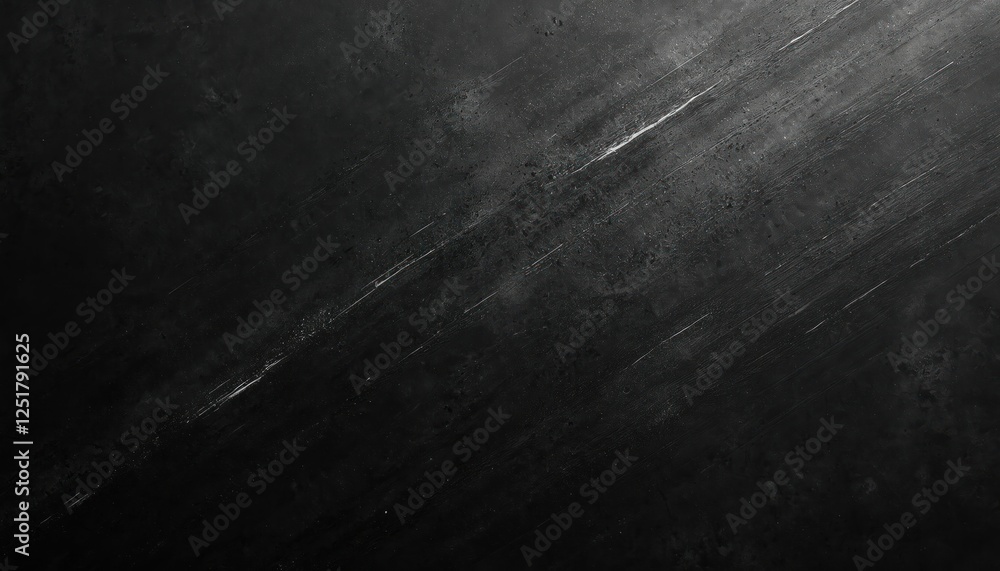 Aufkleber Grunge background illustration with dust and scratches on black surface. Old texture layer for photo editor. Abstract dark design with retro fractured filter effect adds empty space.