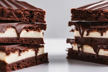 Chocolate Sandwich Isolated on a White Background, Generative AI