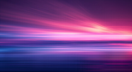 Abstract Pink and Purple Sunset Sky with Horizontal Motion Blur Stripes