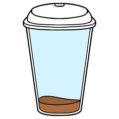 empty drink cup illustration hand drawn isolated vector	
