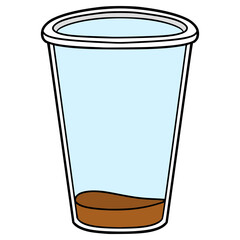 empty drink cup illustration hand drawn isolated vector	
