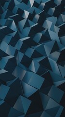 Obraz premium A dynamic arrangement of blue geometric shapes creating a modern, textured background.