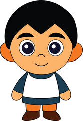 Best cute  Cartoon boy vector color illustration