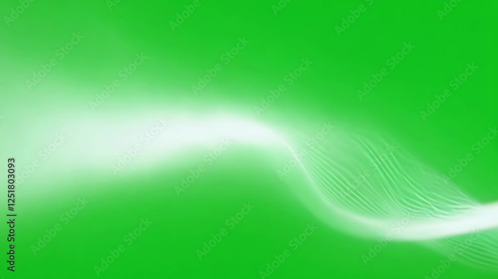 Poster an oscillating ribbon of luminescence blurring the edges of its path. green screen chromakey