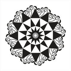Easy flower mandala vector art line mandalas deign using for border decoration, page book coloring.