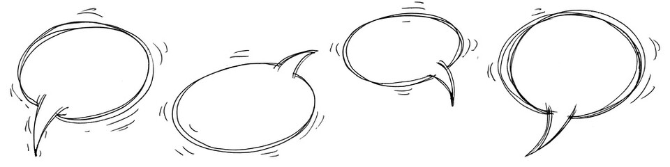 Speech bubble white blank balloon set. Different geometric shape, cartoon element for chat, message box, talk, dialog, speak, comic retro empty paper background, communication, thought 