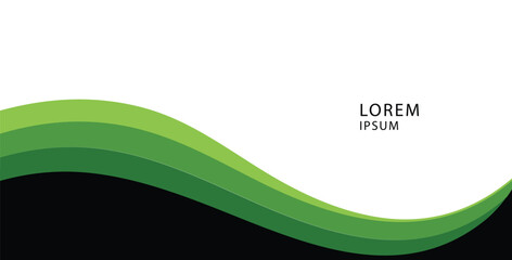 abstract green wave with white background. modern green wave vector