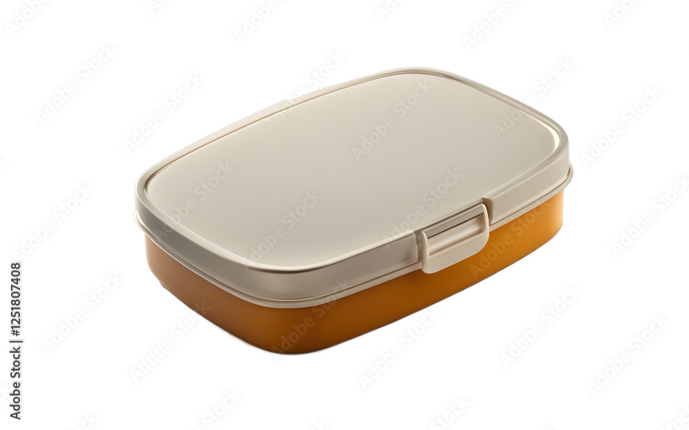 Aufkleber a compact portable travel soap case with a secure lid on a white empty plain background