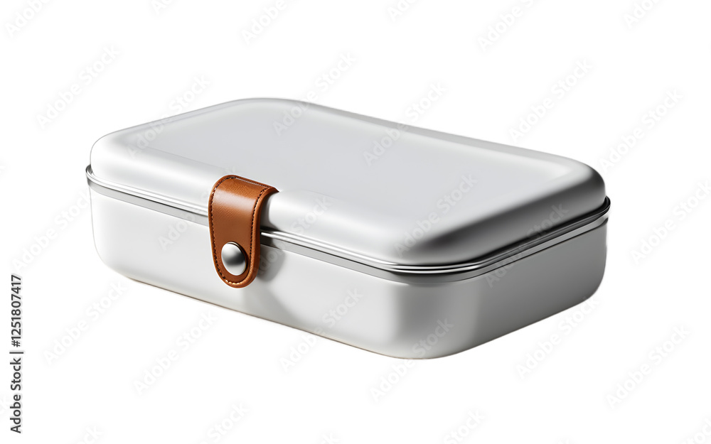 Aufkleber a compact portable travel soap case with a secure lid on a white empty plain background