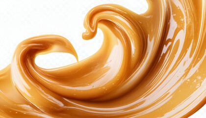 Isolated caramel swirls, a delightful accent for digital design on transparent layers AI Generated