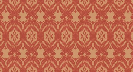 Tribal Pattern: Seamless Ethnic Design, Reddish Brown and Beige, Traditional Textile Motif, Repeating Ornament, Bohemian and Artisanal, Vector Illustration, Fabric and Background Design.