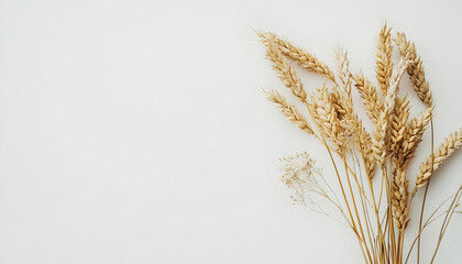 Isolated ear of wheat on a clean white background, perfect for agriculture or natural product branding AI Generated