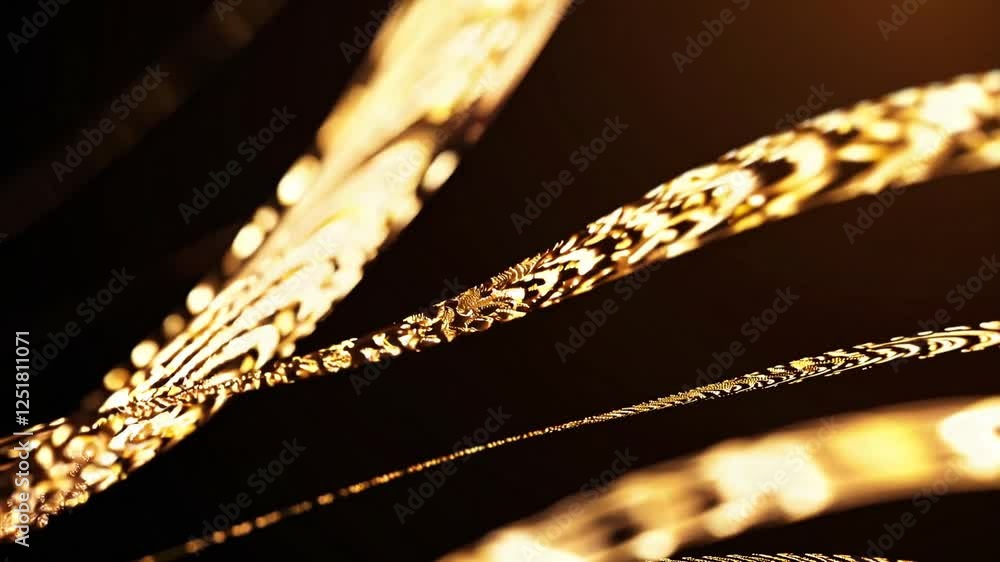 Poster golden sparkles and bokeh effect on dark background