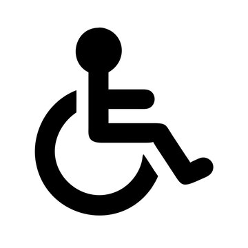  Wheelchair Accessibility Icon on Black Background

