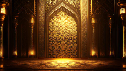 Golden Islamic Architecture Interior Design