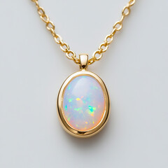 golden pendant with opal