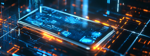 Fototapeta premium Futuristic Smart Wallet with Digital Connectivity