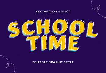 Yellow School Text Playful Font Cartoon Text Effect

